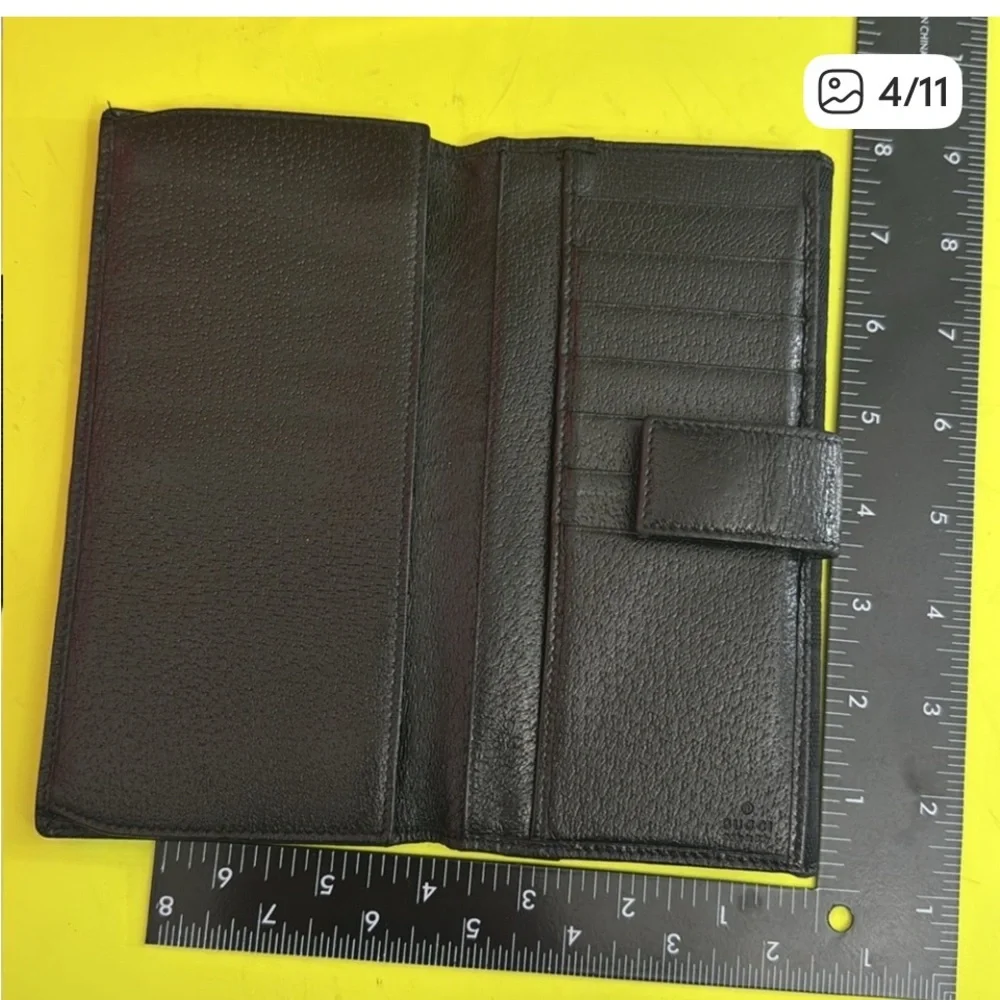 Gucci Black & Silver Monogram Wallet